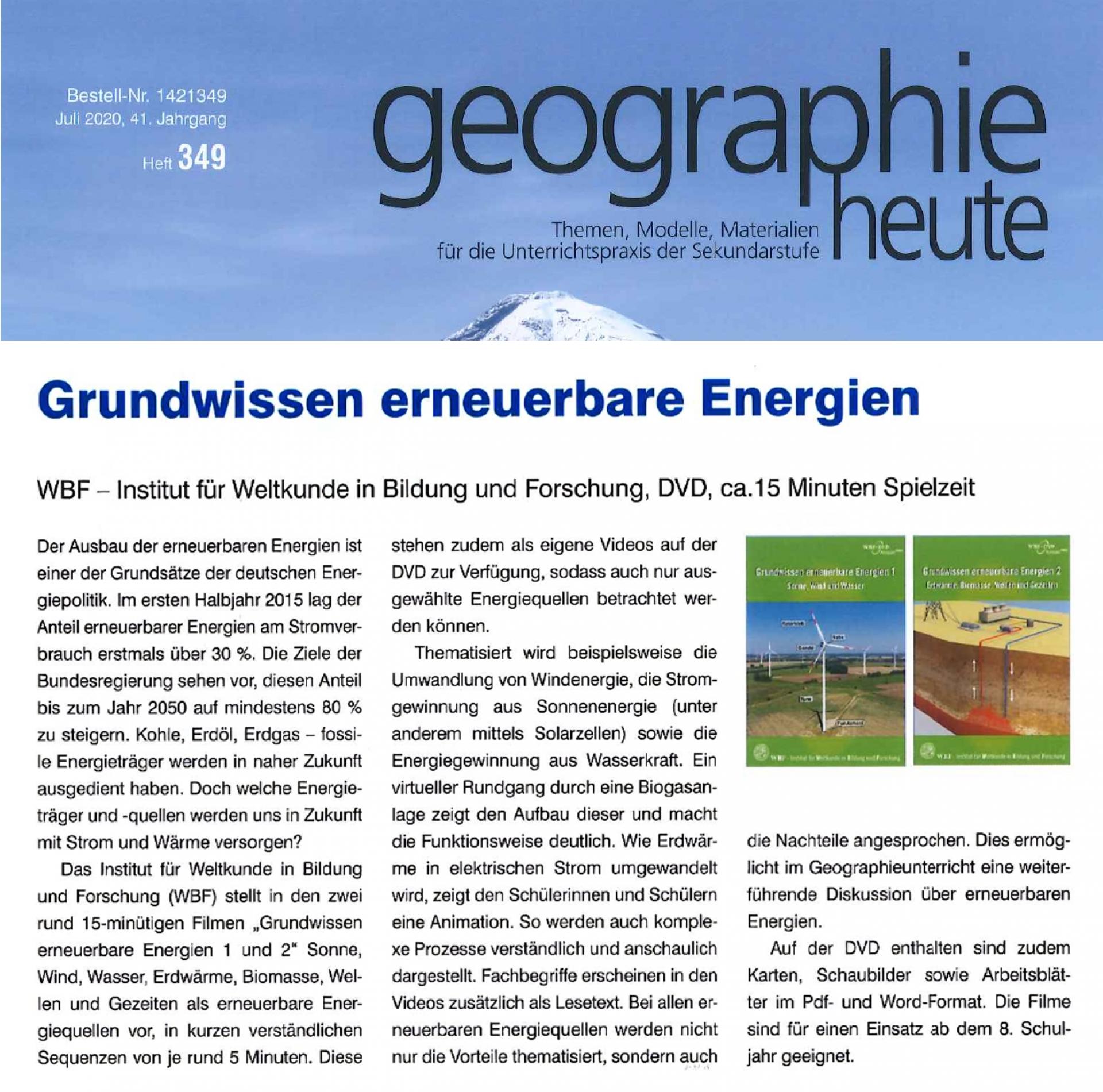 Geographie Heute - Erneuerbare Energien - Vorschaubild