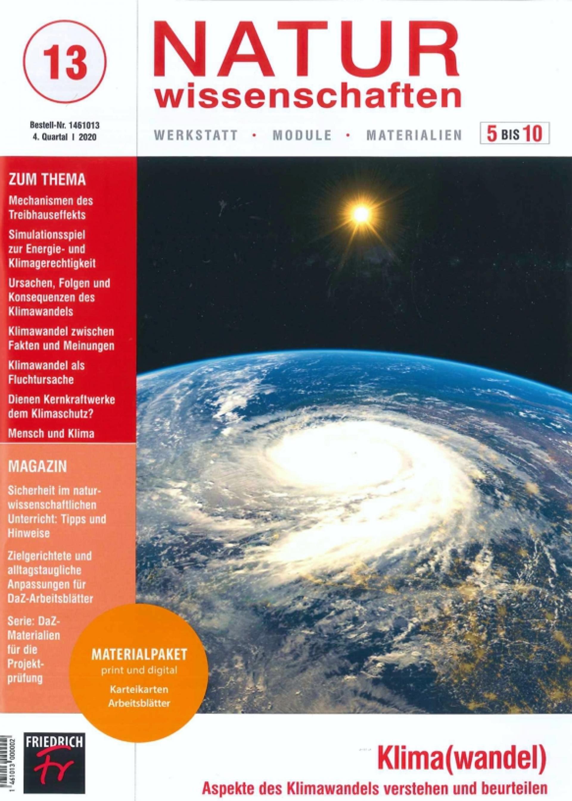 Titelbild der Zeitschrift Naturwissenschaften 